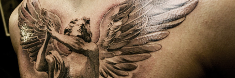 Angel tattoo stock vector Illustration of hell artificial  14139535