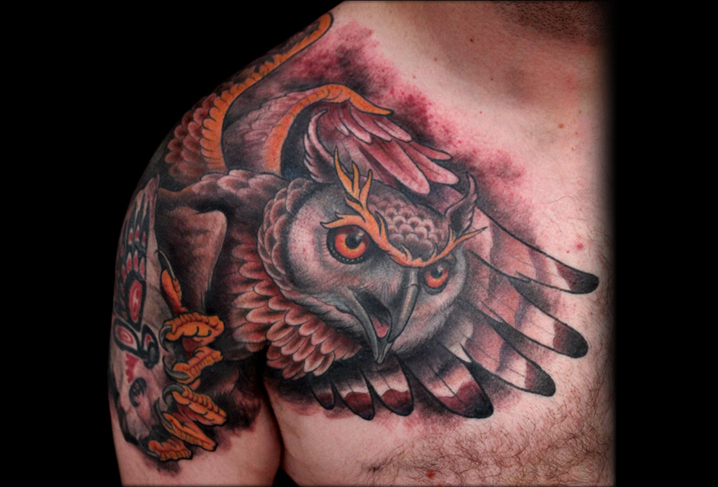 50 of the Most Beautiful Owl Tattoo Designs and Their Meaning for the  Nocturnal Animal in You  Owl tattoo design Animal sleeve tattoo Wolf  tattoo sleeve