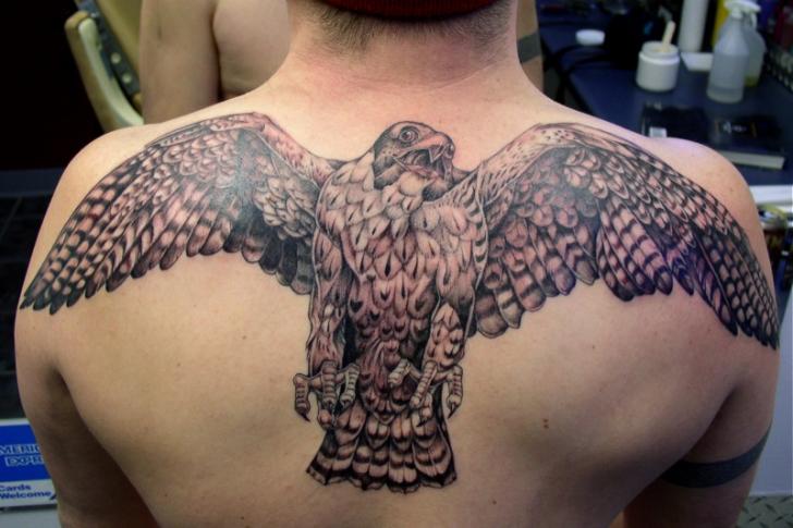 Realistic Back Eagle Tattoo by Bugaboo Tattoo