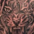 tatuaje Espalda Tigre por Richard Vega Tattoos