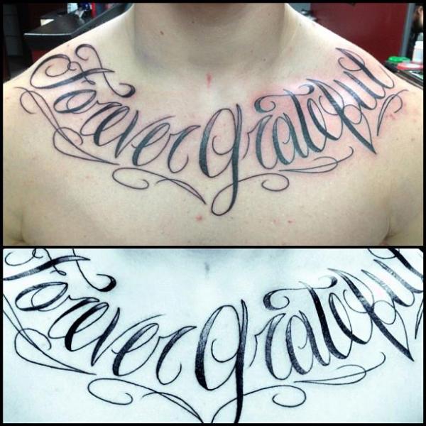30 Chest Tattoos for Men and Women Words Names  Quotes  100 Tattoos