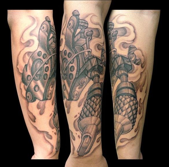 Arm Tattoo Machine Tattoo by Song Yeon