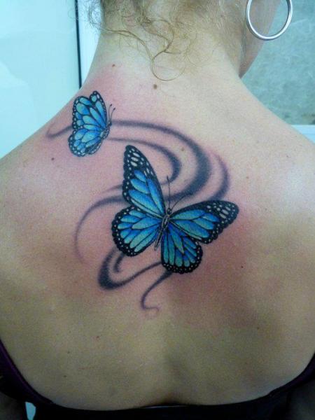 Realistic Back Butterfly Tattoo by Blood for Blood Tattoo