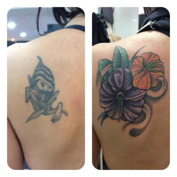 coverup tattoo arm coverup tattoo butterflies and flower  Flickr