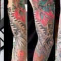 tatouage Japonais Samouraï Carpe Sleeve par Last Port