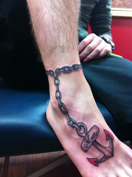 foot chain tattoo