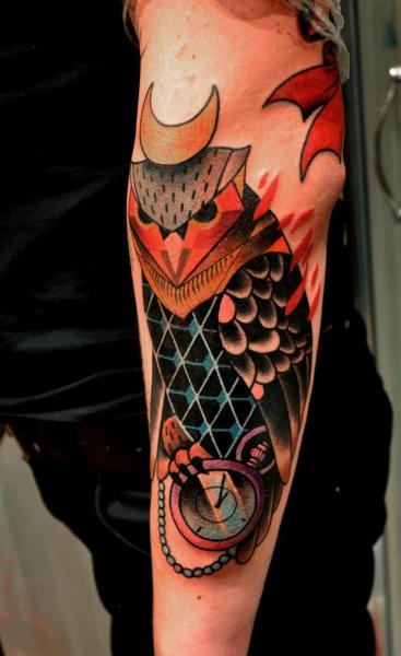 Arm Fantasy Owl Tattoo by Raw Tattoo