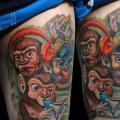 Fantasy Monkey Thigh tattoo by Bonic Cadaver