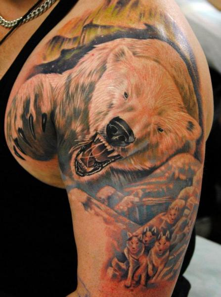 Galaxy Polar Bear Temporary Fake Tattoo Sticker Set of 2  ohmytatcom   Amazoncouk Beauty