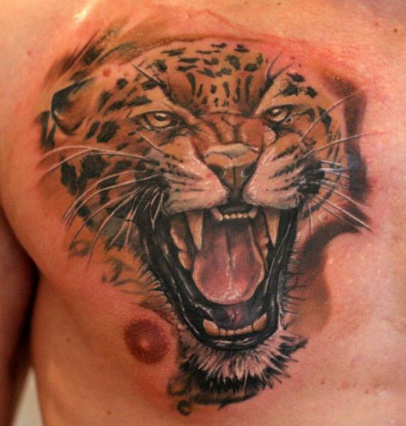 tiger chest tattoo tattooer23  KickAss Things