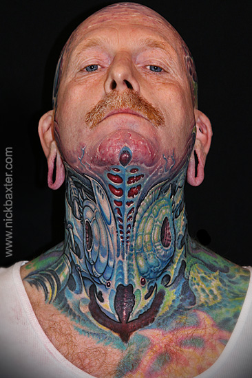 Crazy BioMech RamSkull Neck Tattoo By Shanebakertattoo  Album on Imgur