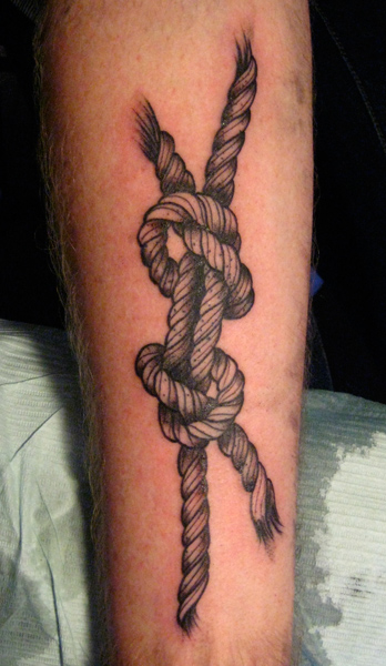 Nautical Rope Knot Tattoo On Shoulder