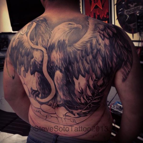 100 Cartoon Black  White Eagle Back Tattoo Design png  jpg 2023