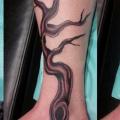 tatuaggio Realistici Piede Gamba Albero di 3 Lions Tattoo