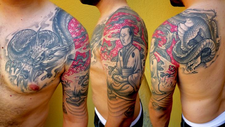 Oni Dragon Samurai Tattoo design by Hokunin on DeviantArt