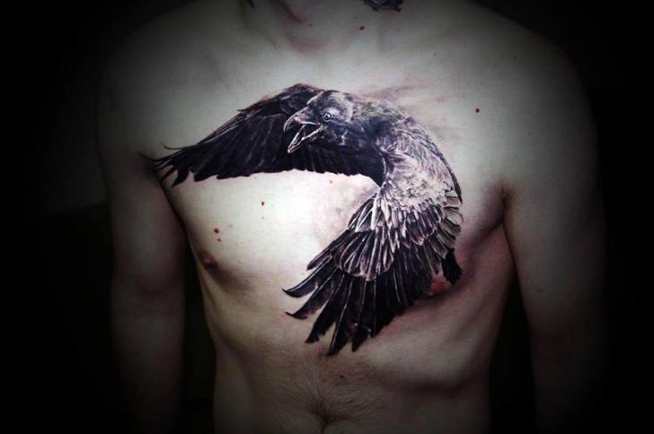 Tattoo tagged with chest crow  inkedappcom