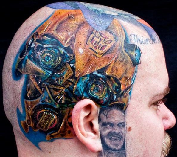Fantasy Head Tattoo by Cecil Porter
