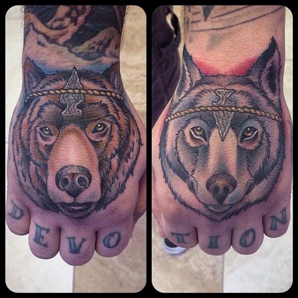 Painted Temple  Tattoos  General  Matt Morrison Wolf Sleeve