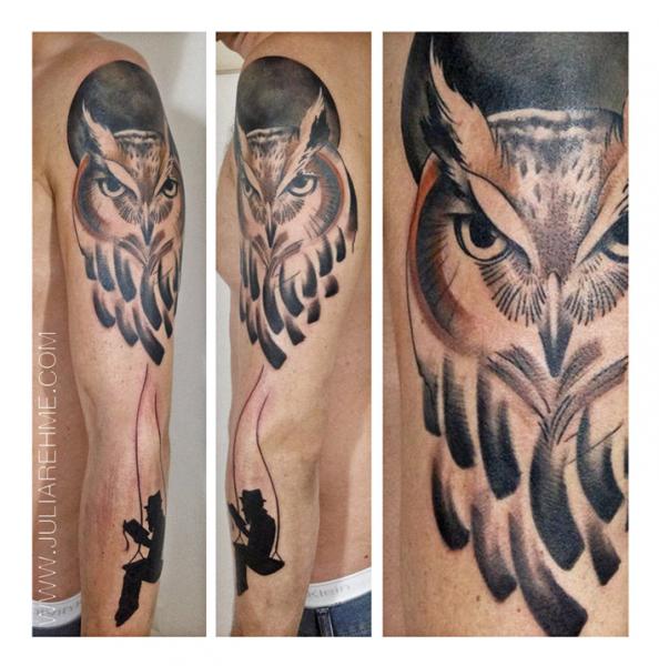 owl tattoo shoulder men