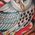Arm New School Owl tattoo by Rock of Age