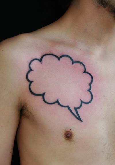 Japanese Cloud Chest Tattoo