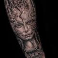 Arm Fantasy Giger tattoo by Piranha Tattoo Studio