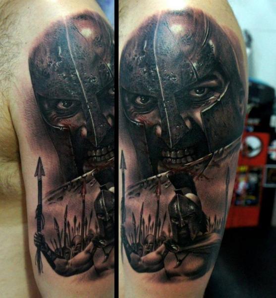 Arm Realistische Krieger Film 300 Tattoo von Fredy Tattoo.