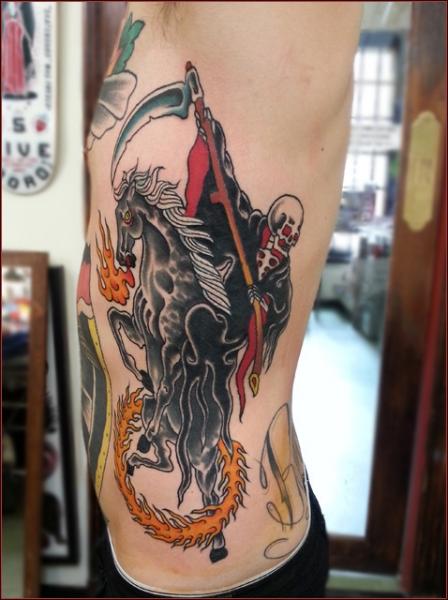 horse skeleton tattoo by Travis Brown TattooNOW