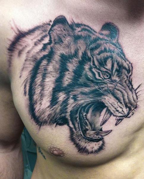 tiger tattoo on chest