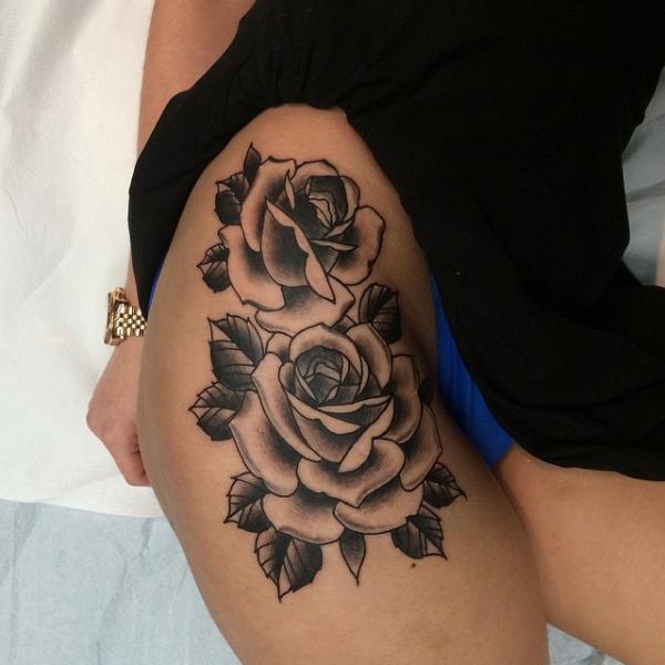 flower tattoo on thigh by Craigwright on DeviantArt