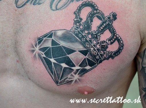 SAVI 3D Temporary Tattoo Crown Diamond Design Size 105x6cm  1pc Black