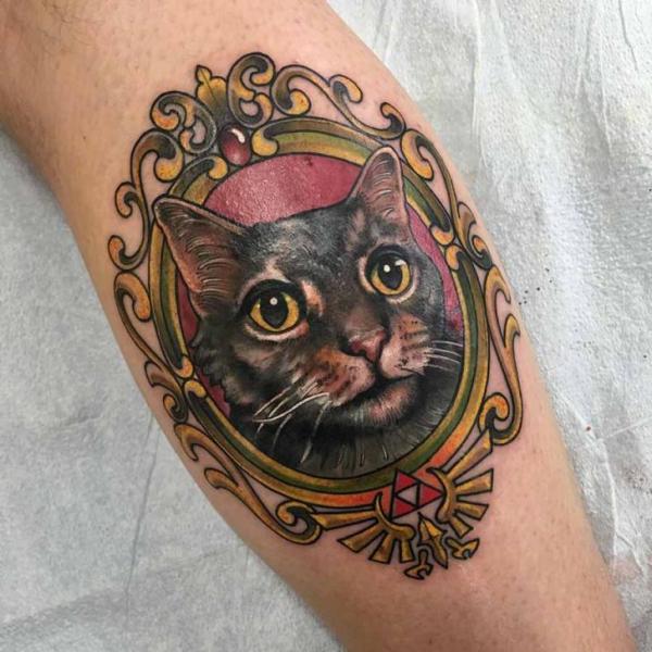 Realistic 3 colors tattoo style of Cat idea by tattoo artist Luka Lajoie   Post 13069  World Tattoo Gallery    Cute cat tattoo Cat portrait  tattoos Cat tattoo